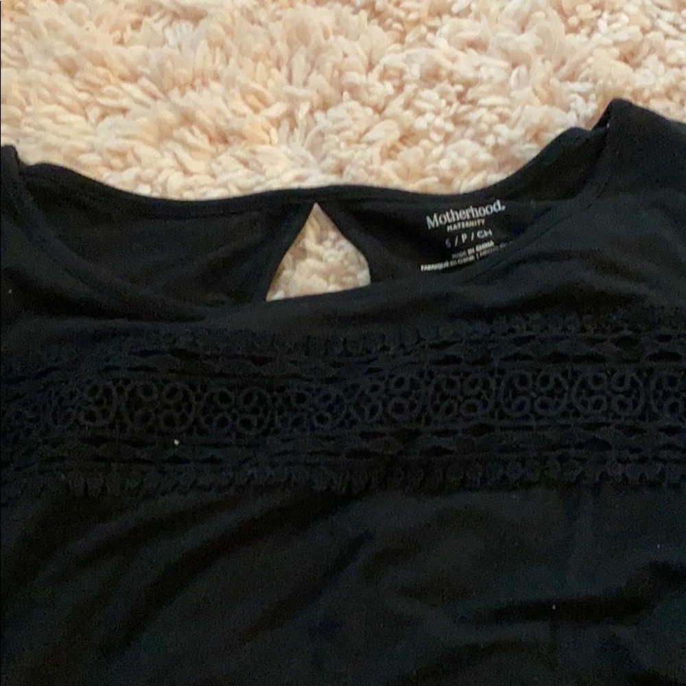 Sm motherhood maternity lace detail black shirt